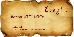 Barna Éliás névjegykártya