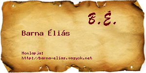 Barna Éliás névjegykártya